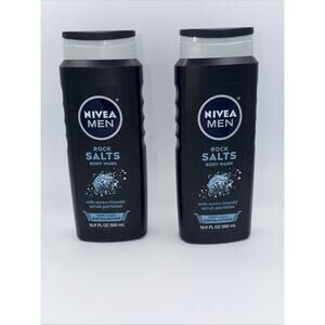 Nivea Men Body Wash Rock Salts Exfoliating Deep Clean Gentle Skin 16.9oz 2 Pack